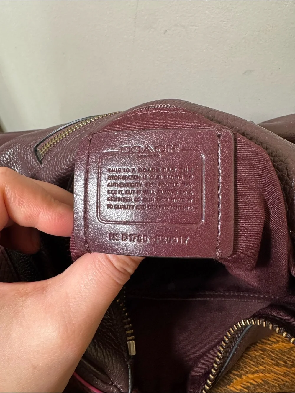 Coach Pebbled Leather Plum Hobo Shoulder Bag F29817